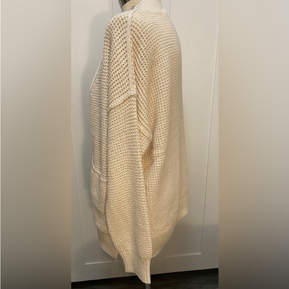 Cream Open Front Knit Cream Cardigan Sweater Sz MED NEW! - Picture 3 of 5